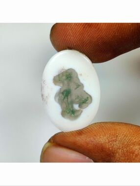 11.14 Ct Natural Solar Moss Agate Oval Cab